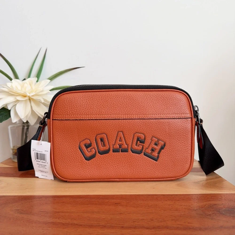 NWT Coach Graham Crossbody Bag With Varsity Motif
